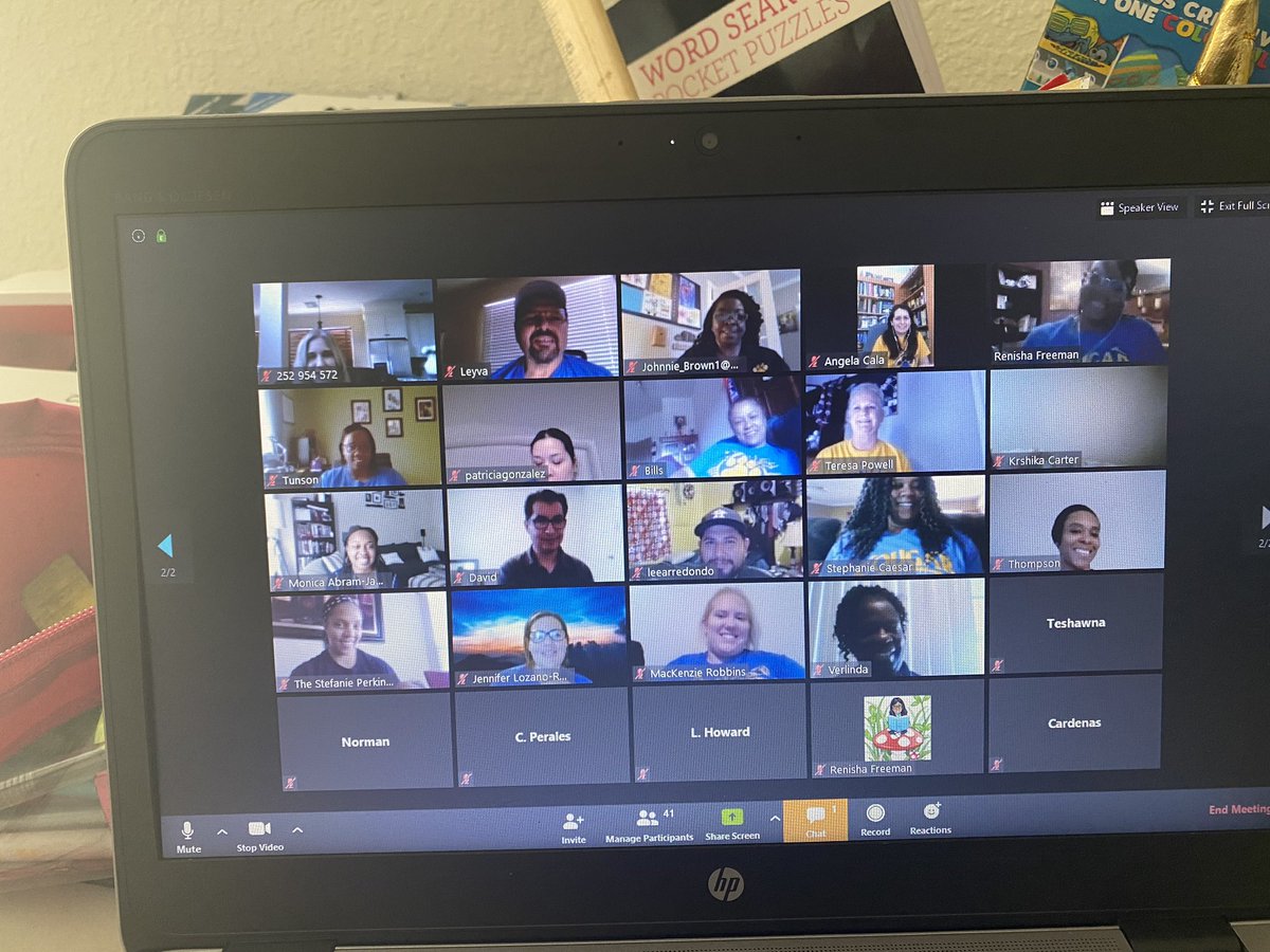 lnhodge's tweet photo. @ConleyES_AISD staff pictured during our faculty meeting today. We’ve got spirit yes we do, we’ve got spirit how about you? We’ve accepted the challenge to FINISH STRONG! @WynneLaToya @AldineISD #WeAreAldine #ConleyStrong #WellnessWednesday https://t.co/3tjuz9UWTY