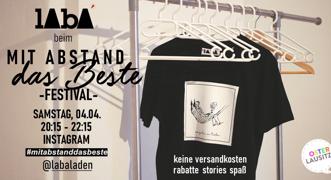 labaladen's tweet photo. Das wird 'ne große Sause.
Kommt am Samstag rüber auf
https://t.co/5yjs5wbV3W
und checkt den digitalen @laba_fashion-Stand vom Sofa aus. :)
#mitabstanddasbeste #osterlausitz https://t.co/5tEFER3ynA