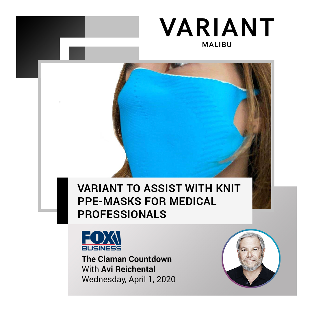 AviReichental's tweet photo. Just announced today on #TheClamanCountdown with @LizClaman @FoxBusiness! #XponentialWorks ecosystem partner #Variant using algorithms 2 convert #3Dknitting machines to #3Dprint recyclable, washable #PPE's! We're sharing #3Dprinting files on our website today! #COVID19 https://t.co/gIhSV7pP1p