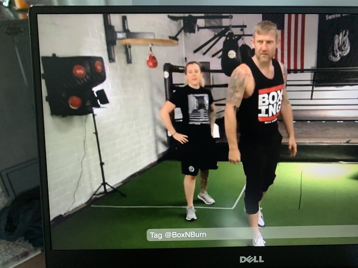 Wynndi's tweet photo. Best interactive workout ever with @BoxNBurn ! Boxing, conditioning, stretching helps all that quarantine stress! https://t.co/gdKNc6qWPr
