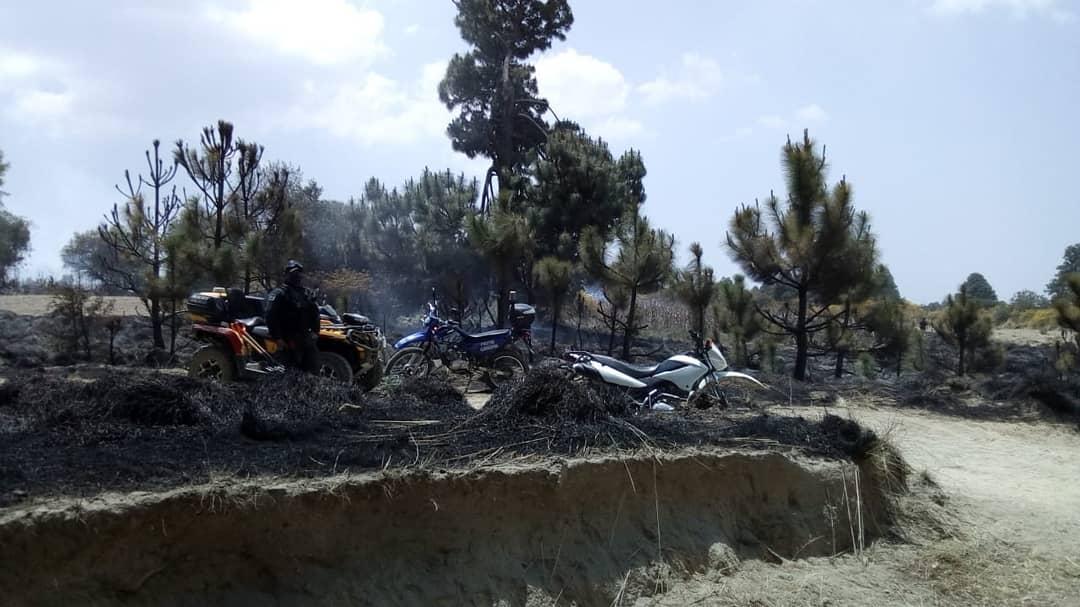 PoliciaSsc's tweet photo. La Policía de Montaña de la #SSCTLX al hacerrecorridos de Seguridad y Vigilancia, ubican un incendio forestal en #CONTLA, por lo cual en coordinación con #CONAFOR, Protección Civil y Policía Municipal de San José Teacalco, evitan su propagación y lo sofocan
#PorUnTlaxcalaSeguro https://t.co/TbeBh1OARm