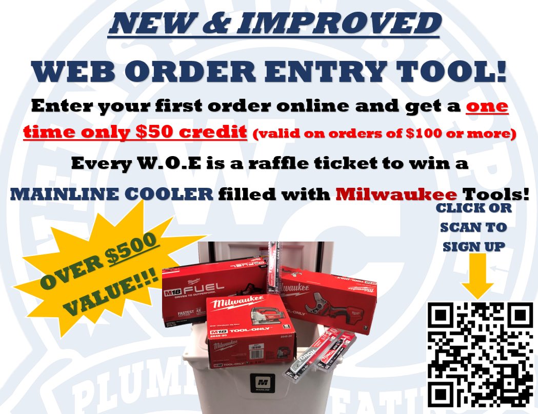 SupplyChester's tweet photo. Do you have a Contractors account with us? Would you like $50 and a chance to win some Milwaukee tools!?                                                Try our web order entry l!
@MilwaukeeTool https://t.co/8cGDl91kKL