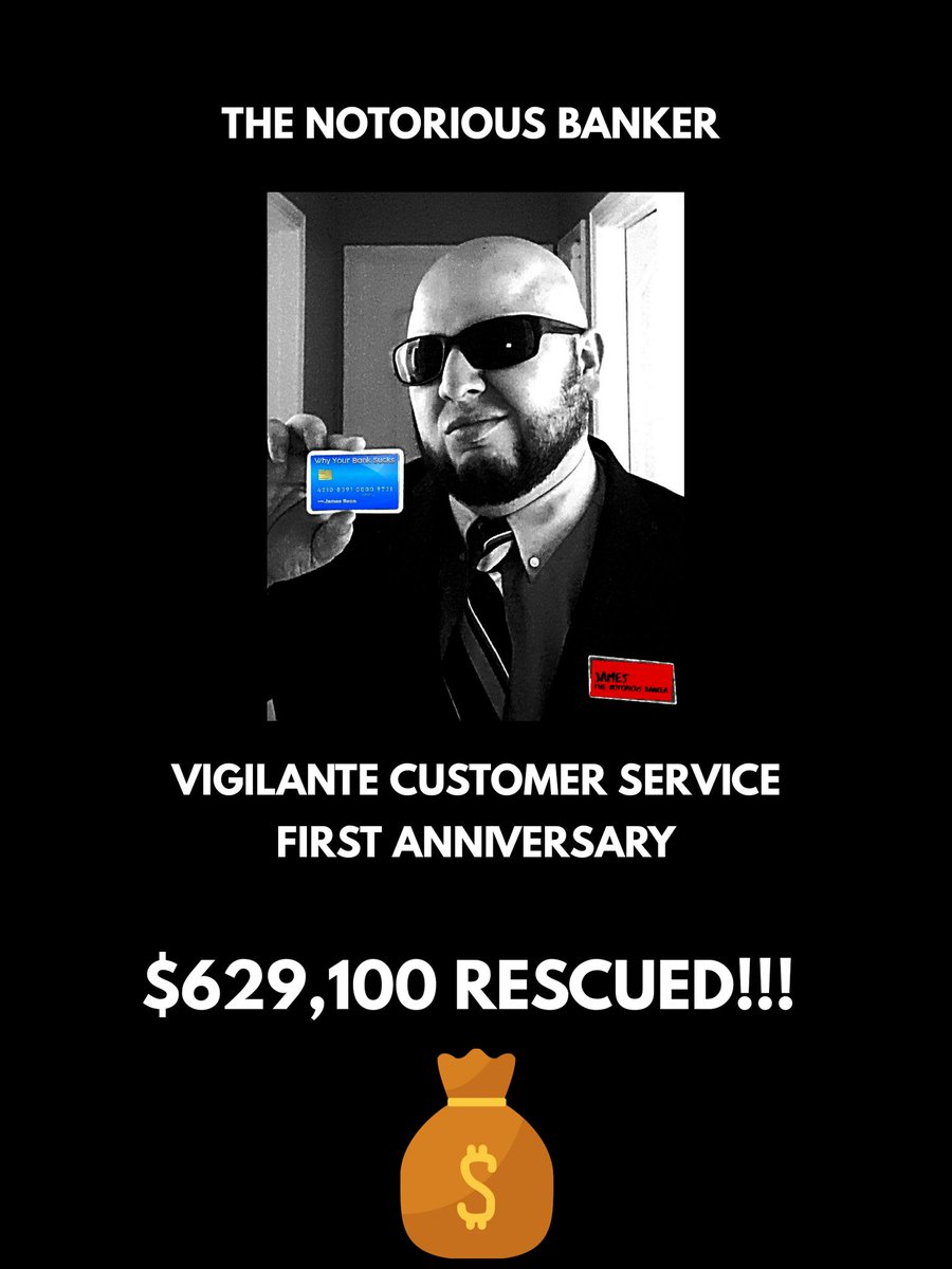 One year ago today, I helped some lady in Atlanta get back $300 in monthly fees for an account opened incorrectly.

In one year, I've rescued over $629k from Bank of America for customers burned BY BofA.

Bank of America FEARS The Notorious Banker. Let's get to a million dollars!