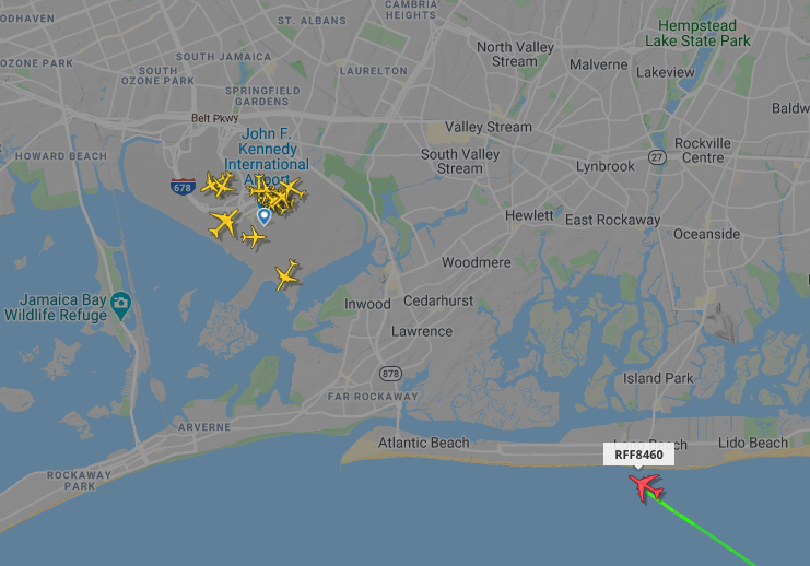 WOW: New York air traffic controller to Russian Air Force cargo plane: "We sincerely thank you for all of the assistance you're bringing in." The plane in on final approach landing on runway 31L at JFK momentarily