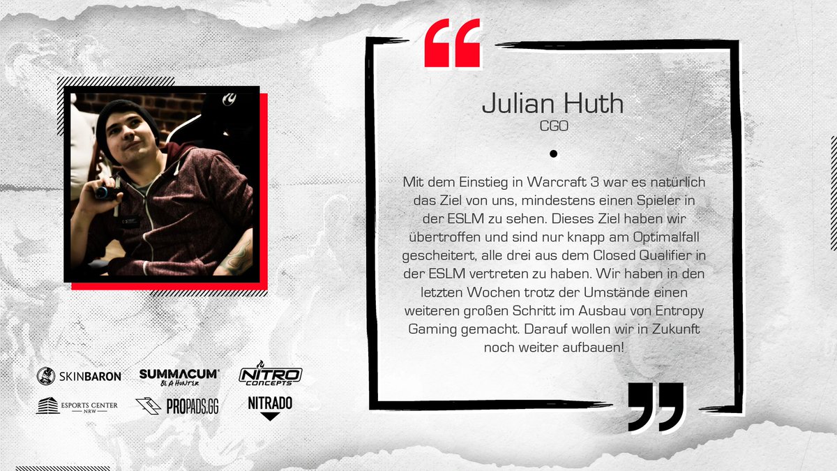 EntropyGaming's tweet image. Auch unser CGO @_followJulz hat etwas zur Qualifikation von #Maggo und #Drunken für die @ESLGermany Meisterschaft in #WarcraftIIIReforged zu sagen. #unbreakable