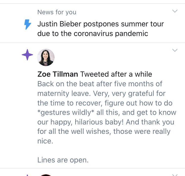 jgatski's tweet photo. Thank you Twitter for alerting me to the biggest news of the day...and for balancing the good the bad 🤣 (welcome back @ZoeTillman) https://t.co/EyA6eQnk9c