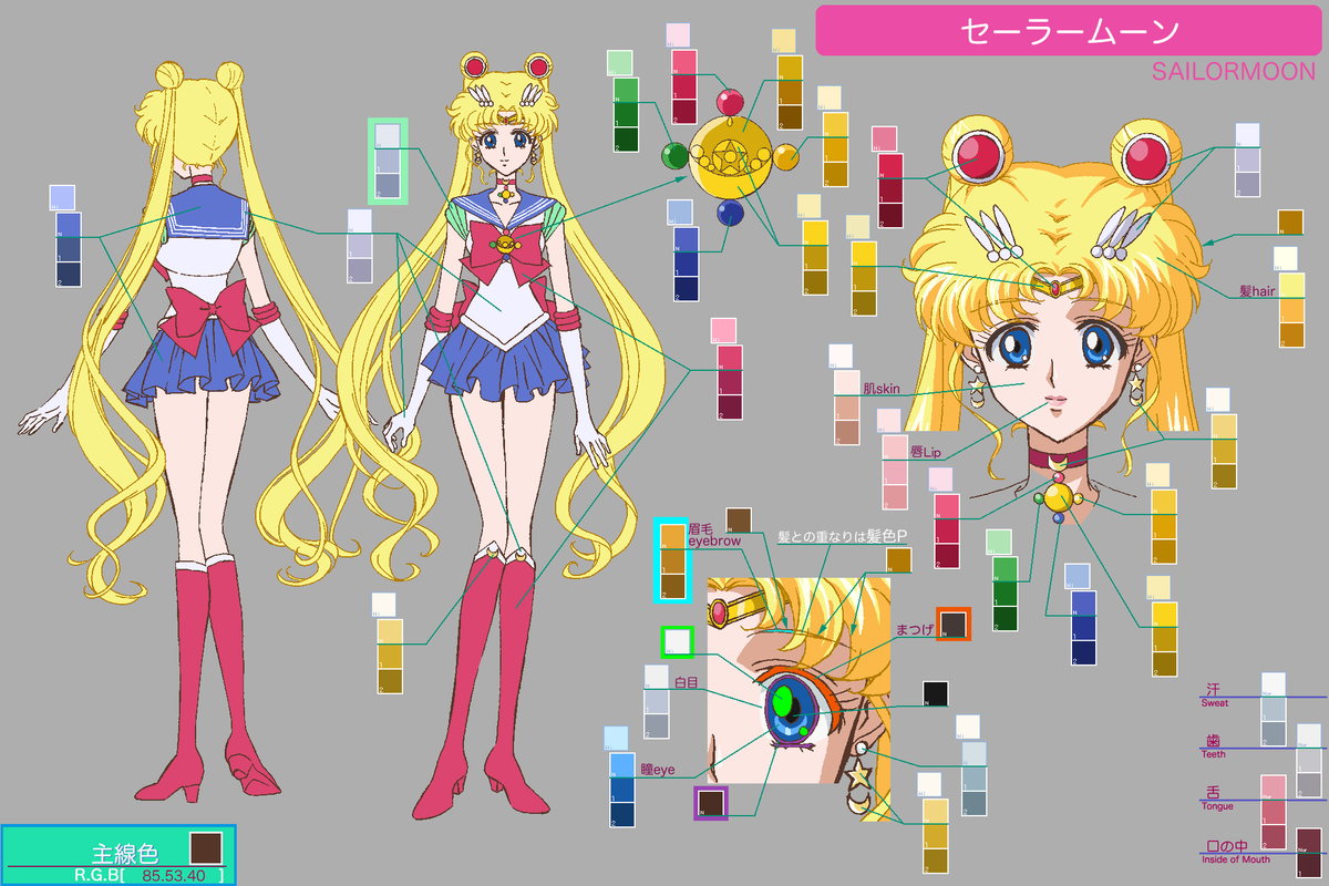 Setteidreams Added Some Color Designs From Sailor Moon Crystal S1 Sailormoon Sailormooncrystal セーラームーン 美少女戦士セーラームーンcrystal Settei 設定 Modelsheet Anime Conceptart Charactersheet Characterdesign Lineart