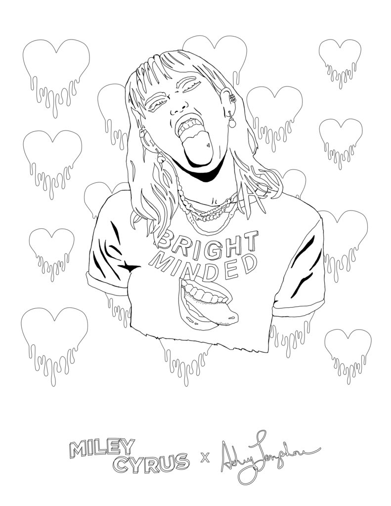 Miley Cyrus Coloring Page  Miley Cyrus Coloring