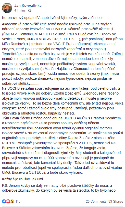 SvobodaLab's tweet photo. Neco k pozadi rostouciho poctu testu. Neni to zasluha vlady, zadni Babisovi odbornici ridici stat jako firmu. Pamatujte si:
1) MZd diagnostiku podcenilo a prestavalo zvladat
2) vedci se sami zorganizovali a nabidli sve sluzby
3) takhle silnou vedeckou zakladnu mame v CR i diky EU https://t.co/BZRPsk8nHx