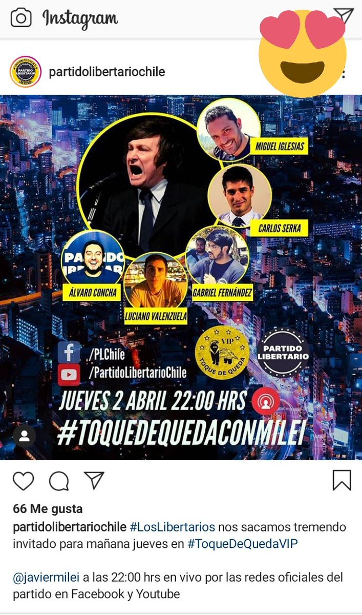 moritarechazona's tweet photo. Mañana no me lo pierdo!!
@JMilei @PartidoLibertCH 
#ToqueDeQuedaVIP https://t.co/Ao8Wr3UE7D