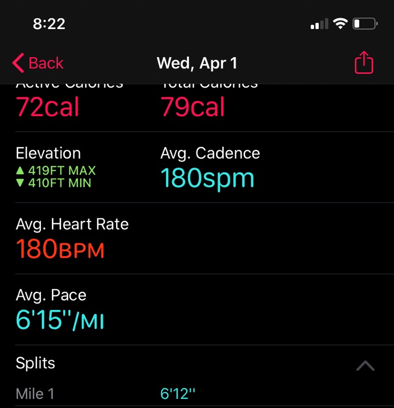 charbiern's tweet photo. Lauren is socially distancing herself with 4x1 mile repeats with 2 to 3 min break in between. Goal was to keep between 6:30 to 6:40. #shesnotgivingup https://t.co/98XFu4L3Th