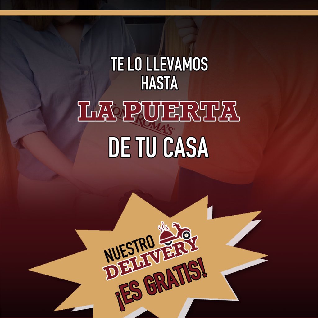 TonyRomasVE's tweet photo. Mañana seguimos llevando hasta tu casa lo mejor de Tony Romas... ¡Estamos contigo! #Delivery #TakeOut https://t.co/tlP88y36Xf