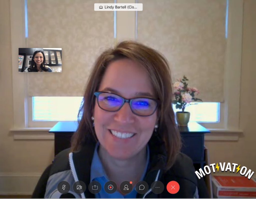 VarshaKanwar's tweet photo. Thank you @lindybartell for all the great work you do for #CiscoCX AMER Comms. and I am grateful for your time to brainstorm & share Employee Engagement best practices to create #BestTeam experiences via #phonetree & other outreach ideas. #WeAreCisco #LifeOnWebex https://t.co/N23F2e7vG7