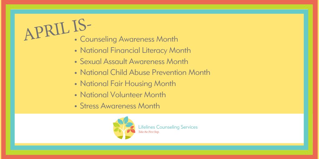 LifelinesMobile's tweet photo. April Is- Lifelines Counseling Services Month!! Join us this month through social media (social distance style) as we bring awareness to SO many things we face every day! 

We hope you will tune in and show up even during this time of pandemic crisis! 

We are here for you!! https://t.co/MPO7GnyQHN