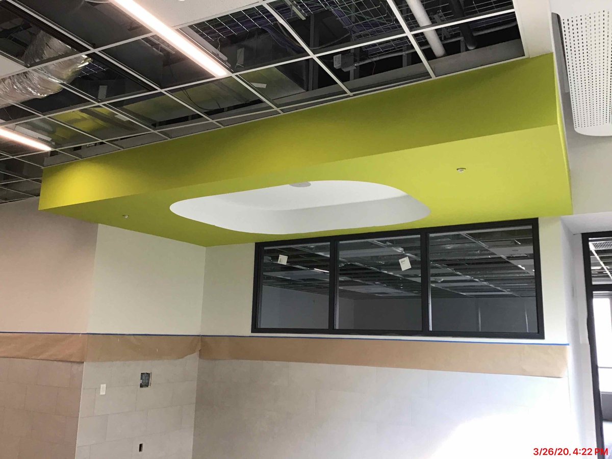 Bbrinker1's tweet photo. Construction update: Stone Creek Elementary. We are working on putting the last pieces of glass on the building, finishes such as tile, paint, and flooring are ongoing in other areas. Exterior sidewalks and paving have started. @McCownGordon @DerbySchoolsKS #derbybondprogress https://t.co/MQXQm3ElN8