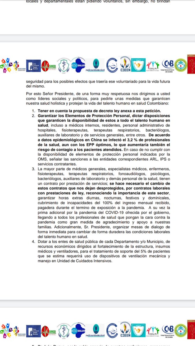 movimedicointe's tweet photo. Nuestra petición a @IvanDuque
En tiempos de crisis estamos desprotegidos
Necesitamos unirnos
Juntos hacemos diferencias
#medicos #enfermeras #bacteriologas #especialistas https://t.co/CiFRgT1JwF