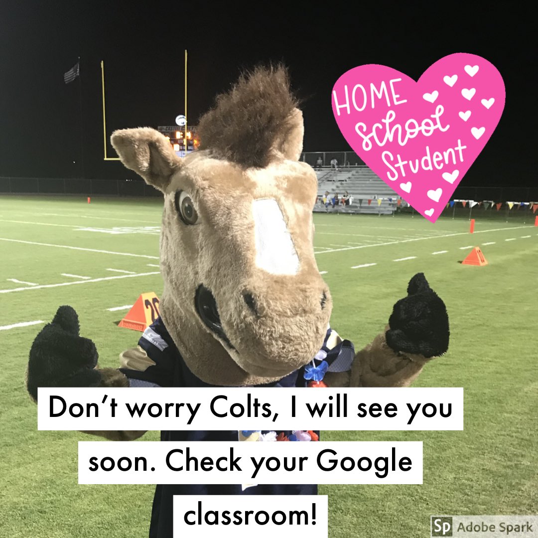 TheCasteelColt's tweet photo. Stay healthy and safe Colts @ColtPrincipal https://t.co/QlCepak96d