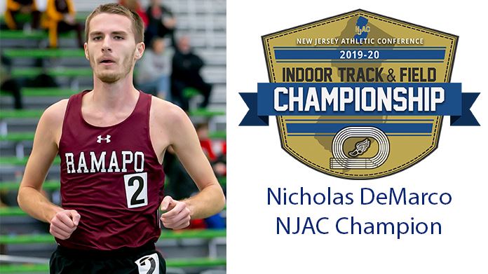 Alumni Night: 2017 alum Nicholas DeMarco won the NJAC crown for the Ramapo College Roadrunners in the 5,000-meter run when he clocked in at 15:15.44 at the 2019-2020 NJAC Indoor Track &amp; Field Championships. #VALLEYPRIDE #NJACCHAMPION <a href="/wvtrack/">Wayne Valley Track</a> <a href="/WVHS_Principal/">Kenneth J Palczewski</a> <a href="/WayneValleyHS/">Wayne Valley High School</a>