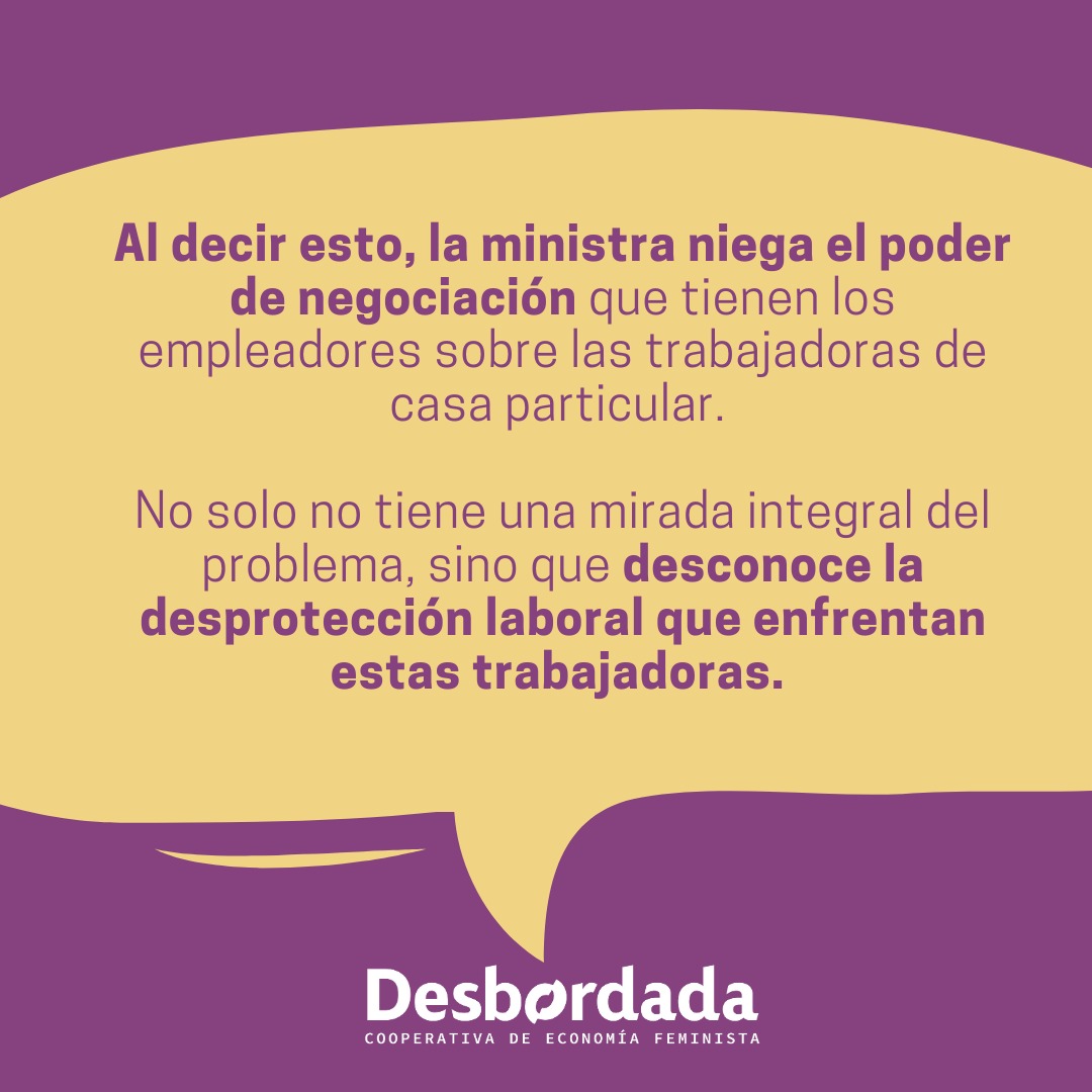 CDesbordada's tweet photo. Una vez más se caricaturiza a las trabajadoras más precarizadas en una discusión que se supone “técnica” pero que no está respaldada por los datos. Aquí van algunas aclaraciones de los desafortunados dichos de la ministra @mjose_zaldivar. #HogarQueValora https://t.co/LVCbGf1pVj