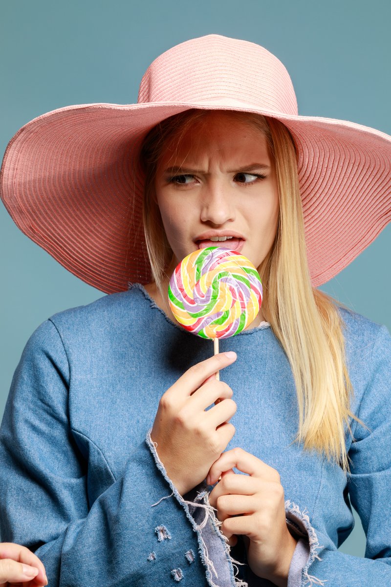 outtake from a candy-themed fashion shoot for Mode Models (you can see the hand of the stylist ( @plants_n_rocks I love you and miss your work!) making a slight adjustment)