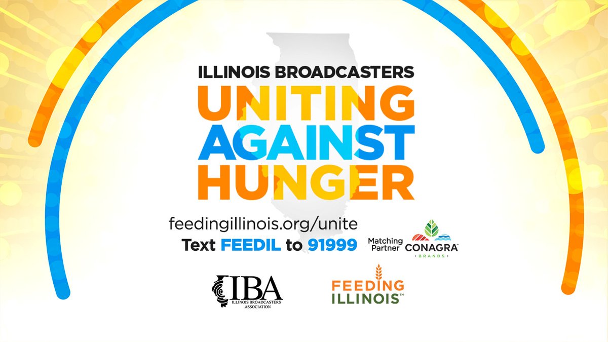 WGNTV's tweet photo. WGN is proud to partner with the IBA @ILBroadcasting to raise funds for Greater Chicago @fooddepository & the Northern @ILfoodbank. @ConagraBrands is now matching donations up to $100K. Go to https://t.co/iNROWchlqu or text FEEDIL to 91999. Message & Data rates may apply #FeedIL https://t.co/GwGePBk1DA