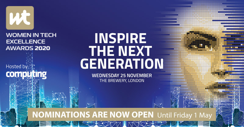 Nominations are open for the 2020 Women in Tech Excellence Awards. Let’s inspire the next generation. Find out more bit.ly/2X1lxxB #womenintechexcellence