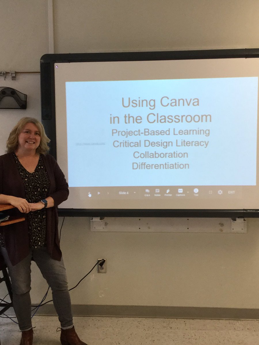 ctbeck1's tweet photo. Excited to video a lesson on the benefits of using @canva in the classroom.  Shoutout to my colleague @AnisaRoberts1 for helping today! #canvadesigns #2ndaryela #collaboration #differentiation #designliteracy https://t.co/AmPPBXcnMk