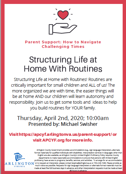 APS_PRC's tweet image. Parent session tomorrow: 4.2.20: Visit apcyf.arlingtonva.us/parent-support/ or
visit APCYF.org for more info. @ArlingtonSEPTA @gargotti @APSface @GoodmanLesNunez