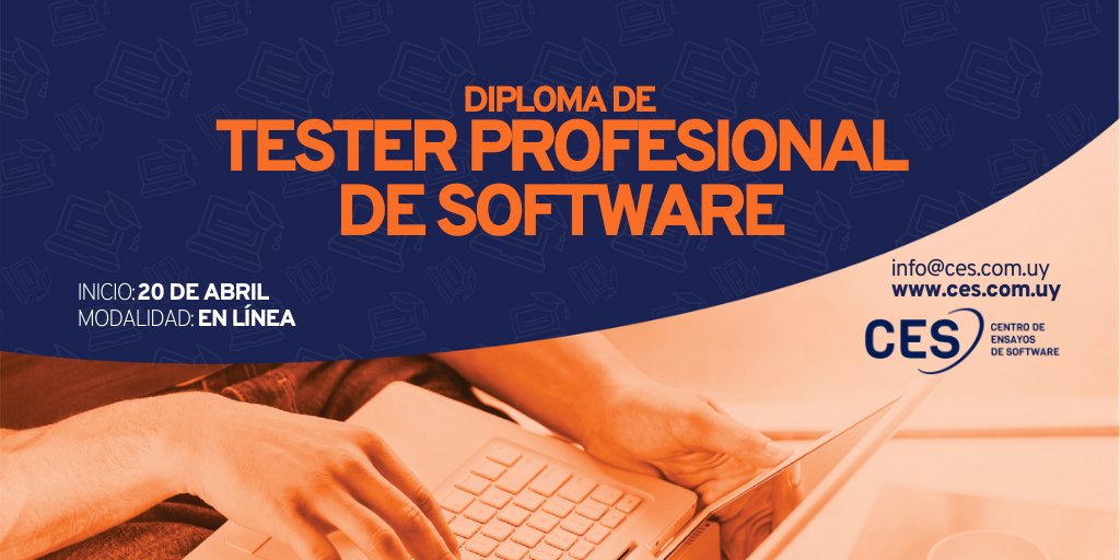 ces_com_uy's tweet photo. ⚠️¿Ya tenés el #diploma #TesterdeSoftware? ¡Llegó el momento de profesionalizarte!⚠️
El 20 de abril empieza el diploma #Tester #Profesional de #Software. En el hilo podés ver los cursos que componen cada uno de sus dos módulos 👇
#softwaretesting #capacitación #enlínea https://t.co/c1vvJK3HU5