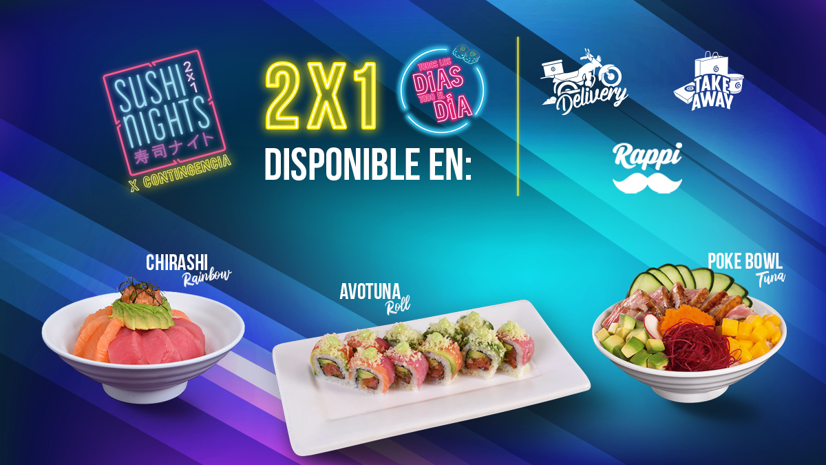 sushi roll 2x1 dias