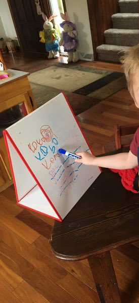 BerryPrek's tweet photo. My PreK kids are keeping busy learning at home-reading on Epic!, finding letters and practicing writing! @NorthPanthers1 @Monongalia_Co https://t.co/IOABIRyOKN