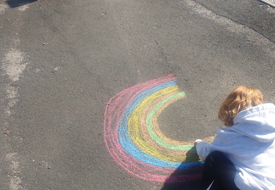 SDPPreschool_'s tweet photo. I am so proud of Pre-school and their home learning since we left the classroom. Rainbows painted and displayed last week as a sign of Hope 🌈 #StaySafeStayHome https://t.co/43uVRZkUXf