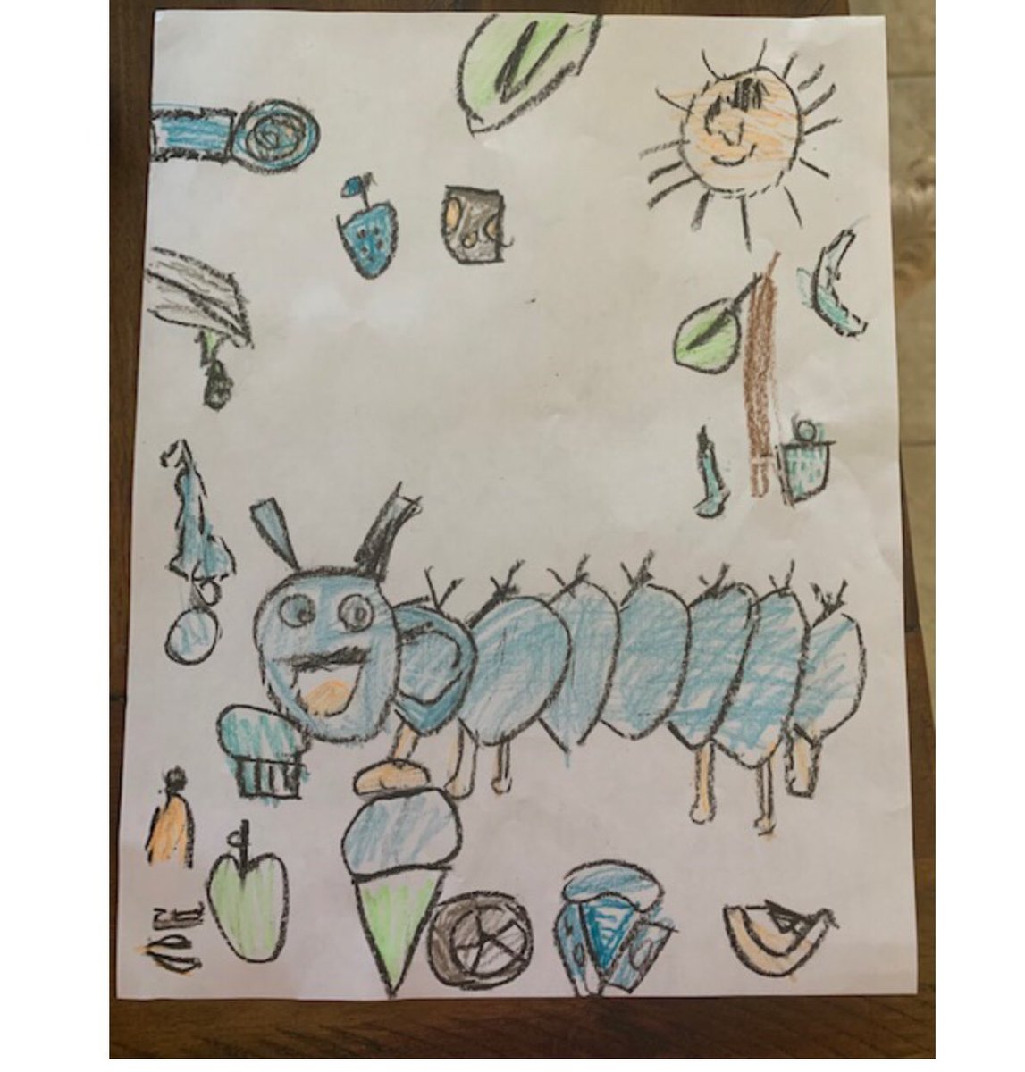 TheArtLady3's tweet photo. Freedom Elementary artists are soaring high! I just received the first two art pictures from my K students. I’m so excited, and look at how adorable they are!#FreedomElementaryAllIn #VeryHungryCaterpillar #KidsArtOnline #VCSArt #FreedomElementary https://t.co/8wDkbbSgYN