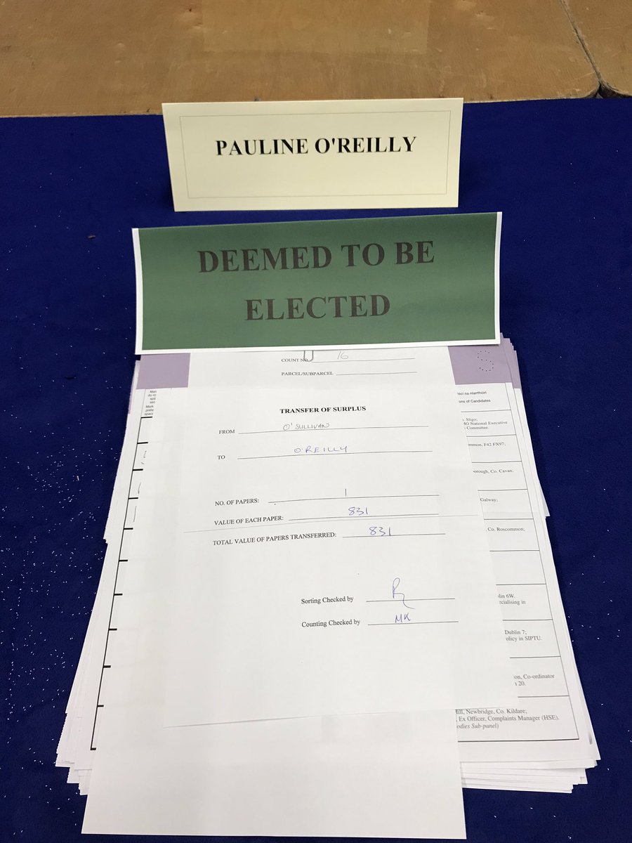 OireachtasNews's tweet image. #Seanad2020 - O’Reilly, Pauline Deemed To Be Elected on the 17th Count of the Labour Panel. #seeforyourself #SeanadElection