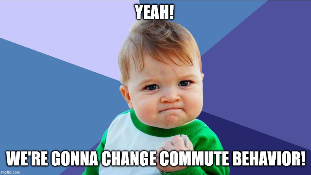 So, we all are at  #CommuteCon2020 because we want to change travel behavior (help people drive less). Let's say you're designing an intervention (to use public health term). How to make that as effective as possible? 2/n