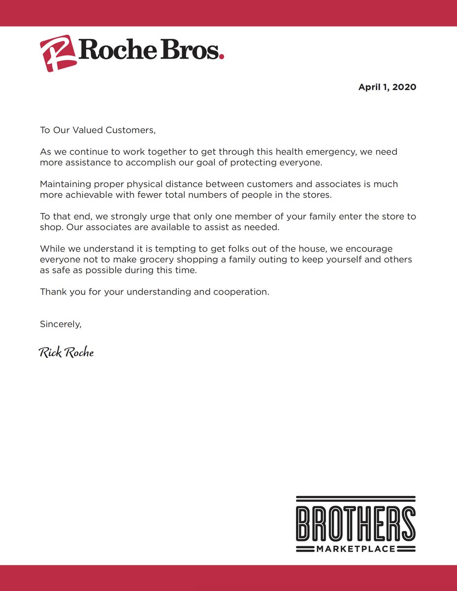 Please help us protect you and our associates. We strongly urge that only one member of your family enter the store to shop. Read more: rb.social/2JwUSAB #SocialDistancing #RBCommunityChallenge #StaySafe