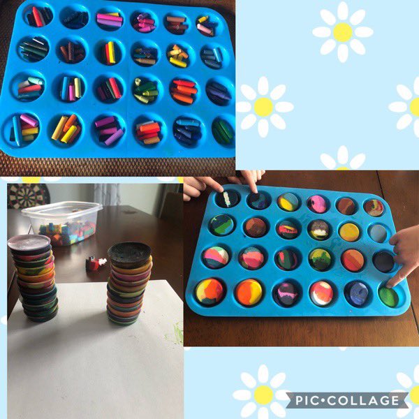 BerryPrek's tweet photo. Carrying over #statesofmatter lessons taught via video by trying experiments on their own! Combining liquid and solid to make gas and changing the state of matter to make something new! #meltingcrayons #proudteacher @NorthPanthers1 @Monongalia_Co https://t.co/h69uZfer9j