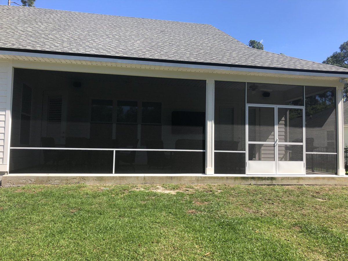 GatorFlair's tweet photo. Screen installed today. Feels good to be outside without getting bit 24/7. #bugsfree https://t.co/JIR9IT6M7A