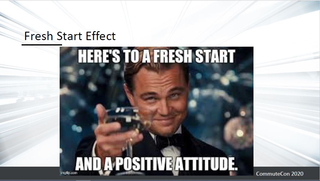 Fresh Start Effect: we think on NYE, we can shed our laziness & become our best selves. Behavioral science tells us that people are more likely to act after a temporal landmark that makes them feel they have a new beginning. 4/n