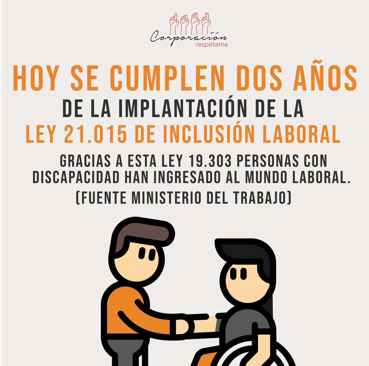 corporespetame's tweet photo. Hoy se cumplen dos años de la implementación  de de la ley Inclusión Laboral 21.015, donde podemos ver que se evidencia una vez más la brecha de participación laboral femenina. En nuestra organización seguimos trabajando para disminuir esta brecha laboral. https://t.co/KdcCaNz4FD