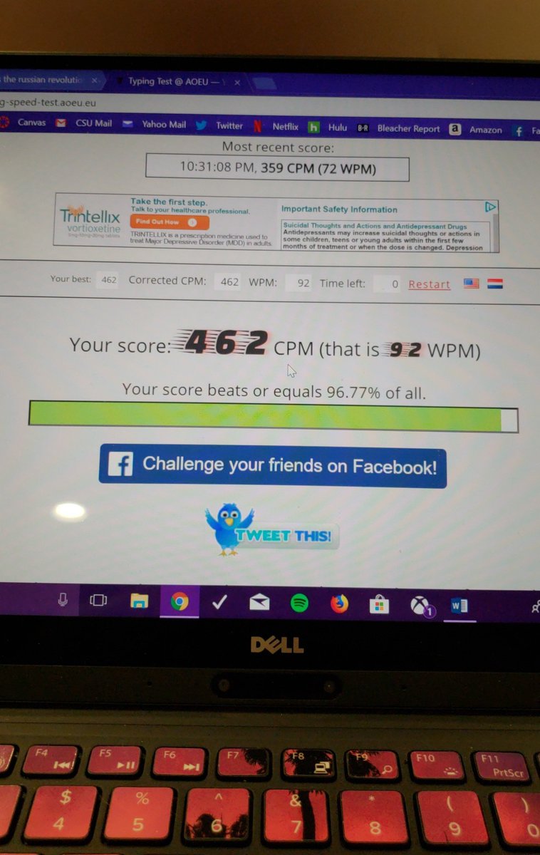 been so bored this quarantine I've been doing typing tests 😂 can anyone beat this lol?