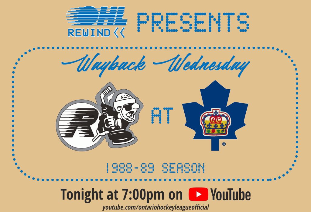 We’re an hour from puck drop!

Tonight’s #WaybackWednesday classic matchup takes us back to the lone season of Kingston Raiders hockey in 1988-89 as they take on the Toronto Marlboros at 7:00pm on #OHL <a href="/YouTube/">YouTube</a>.

🎥: bit.ly/39xB6zp