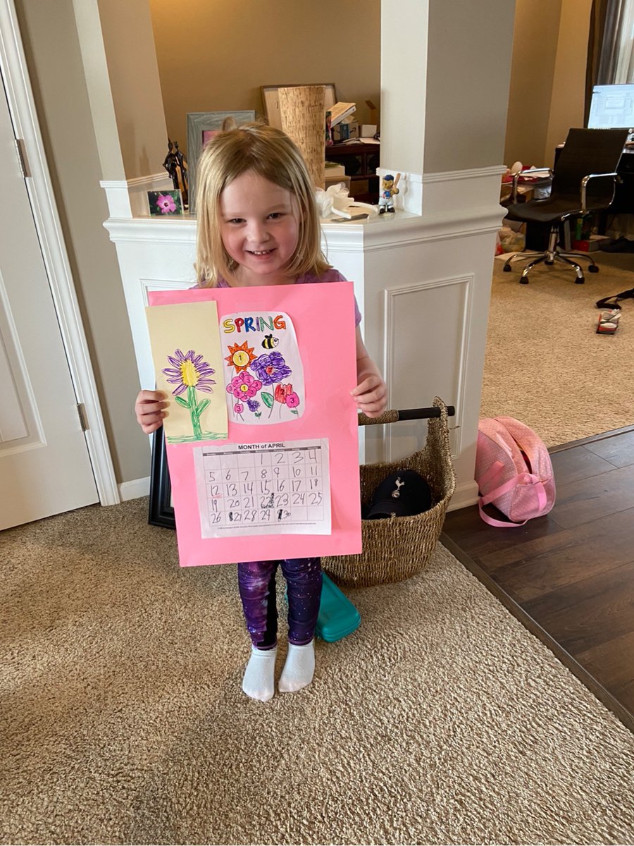 AnnePet54731137's tweet image. At the beginning of each month my kindergartners make a calendar for the new month.  Although we're not together today, one of my students took it upon herself to make an April calendar at home.  #mtes #wwsALLin #schoolclosure