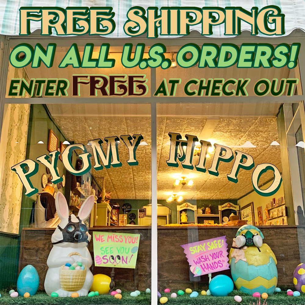 PygmyHippoShop's tweet photo. Closed for all of April like everyone else 💔 Don't forget to check out with code: FREE when you shop online! 📲🖥️💸💌🏠🎉 Orders ship out on the daily 💝 Always check our Instagram for updates, too! 👉@pygmyhipposhoppe https://t.co/0QRrkWgw0a