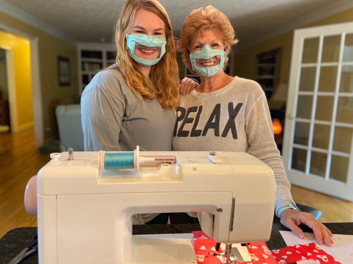 GiftedTawk's tweet photo. Ashley Lawrence, a college senior from Versailles put her stir-craziness to good use designing face masks for the deaf and hard of hearing. #BetterTogether https://t.co/cJqQHNNxPo