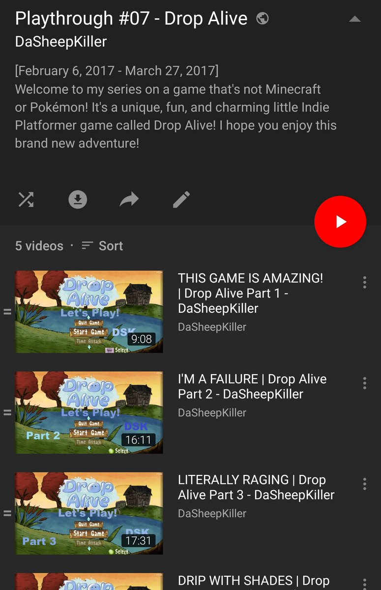 Drop Alive:My first let's play series that wasn't on a Pokémon game! This is a short, fun indie platformer that I really enjoyed playing despite some of the flaws it had. I recommend you check out the series and the game!
