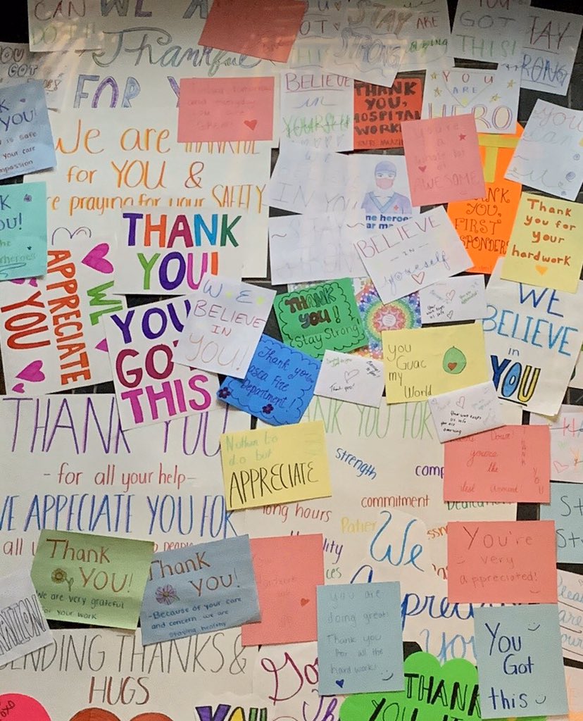 MichelleObama's tweet photo. If you’re feeling as grateful to––and in awe of––our first responders as I am, now is the time to let them know. A handwritten letter, a social media post, or a simple “thank you” text can go a long way in showing our appreciation for these heroes among us. https://t.co/DNFtFYF9SZ