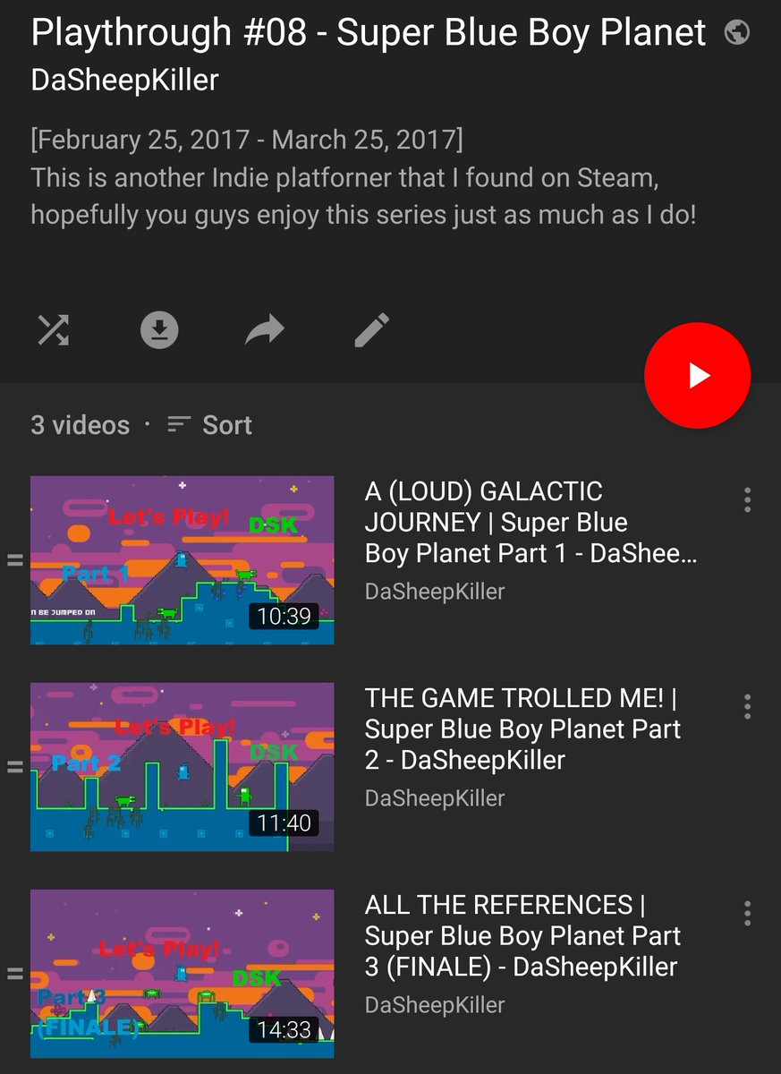 Super Blue Boy Planet:My shortest series to date, this was another fun indie platformer that I decided to play! Both the game and the series are quite fun! While we're all quarantined you can check out both this and Drop Alive if you want! The games and the series, of course.