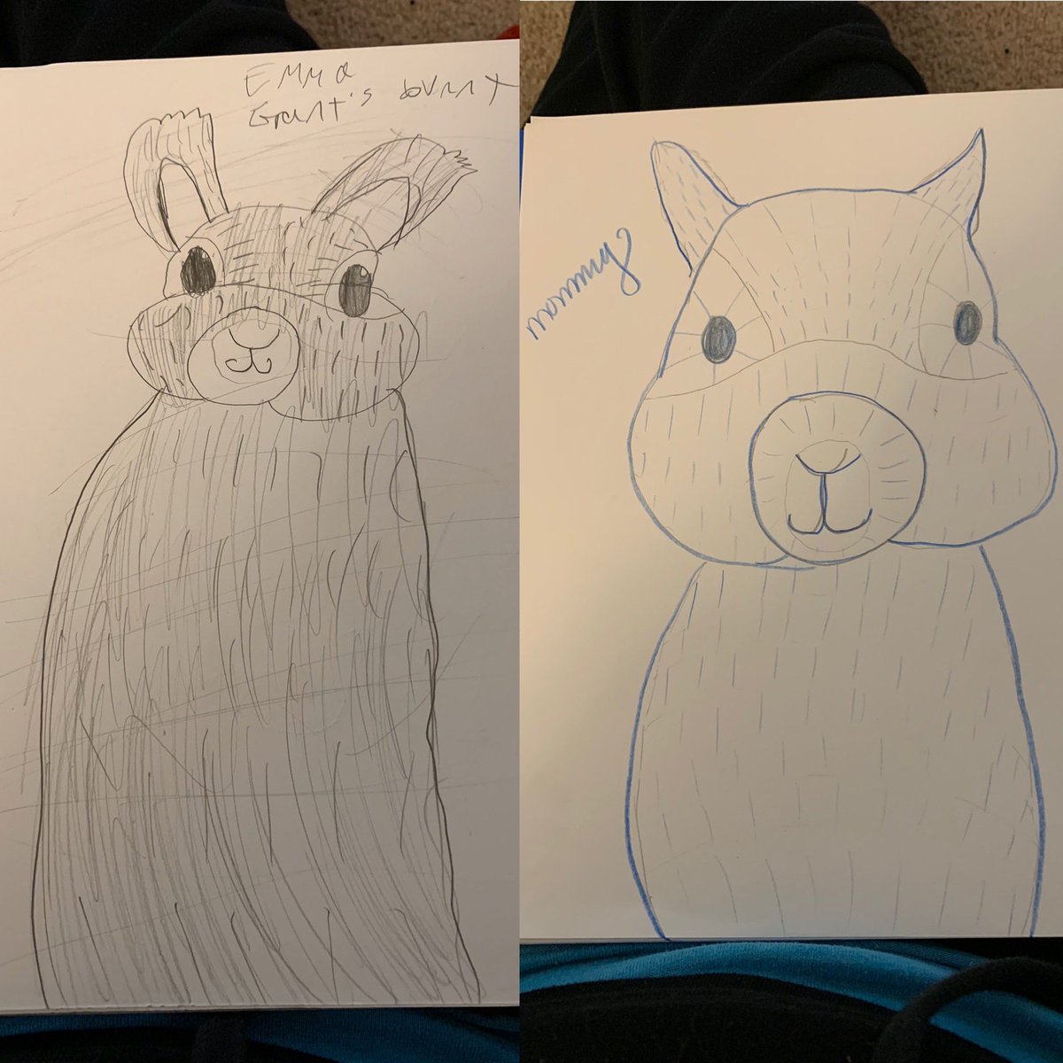 DuchessSwiftie's tweet image. Emma and I had to make “textured bunnies” today for Art class... 💖💖🐰🐰🐰 #DigitalArtClass #SwiftiesAtHome @taylorswift13 @taylornation13