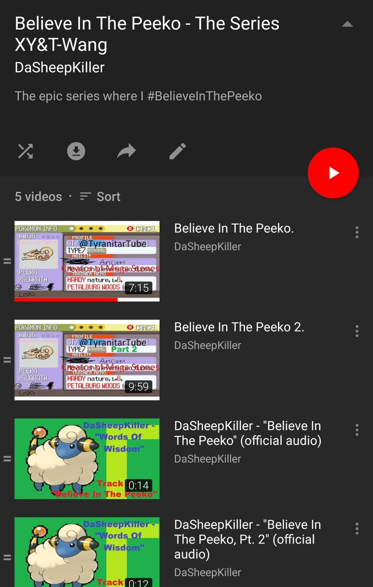 Believe In The Peeko - The Series XY&T-Wang:Just some videos all about  #BelieveInThePeeko. Yeah that thing started by the Alpha Sapphire Extreme Randomizer series by the one and only  @TyranitarTube. He left a comment on the first video which is epic.